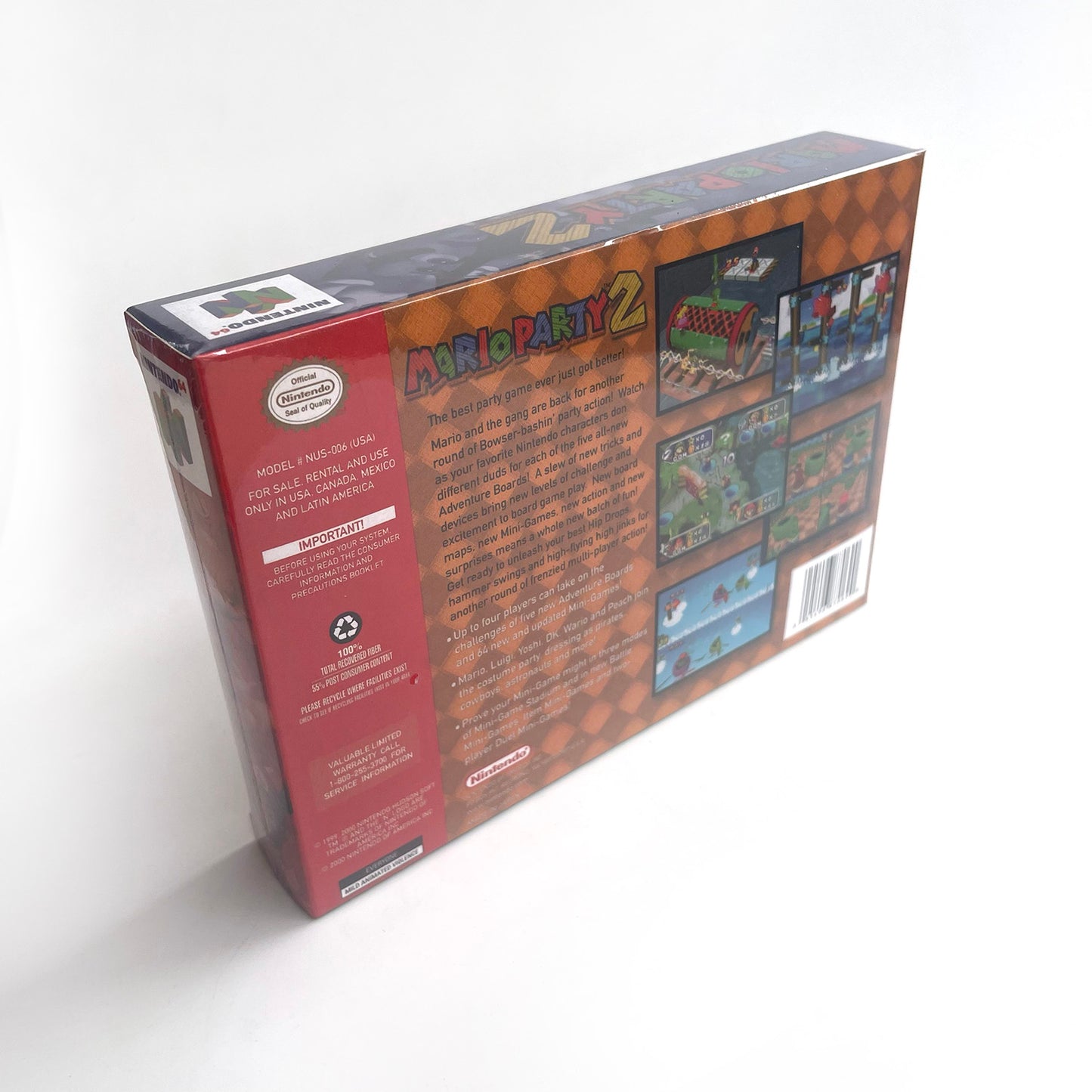 Mario party 2 game cartridge with tray box for N64 Nintendo 64