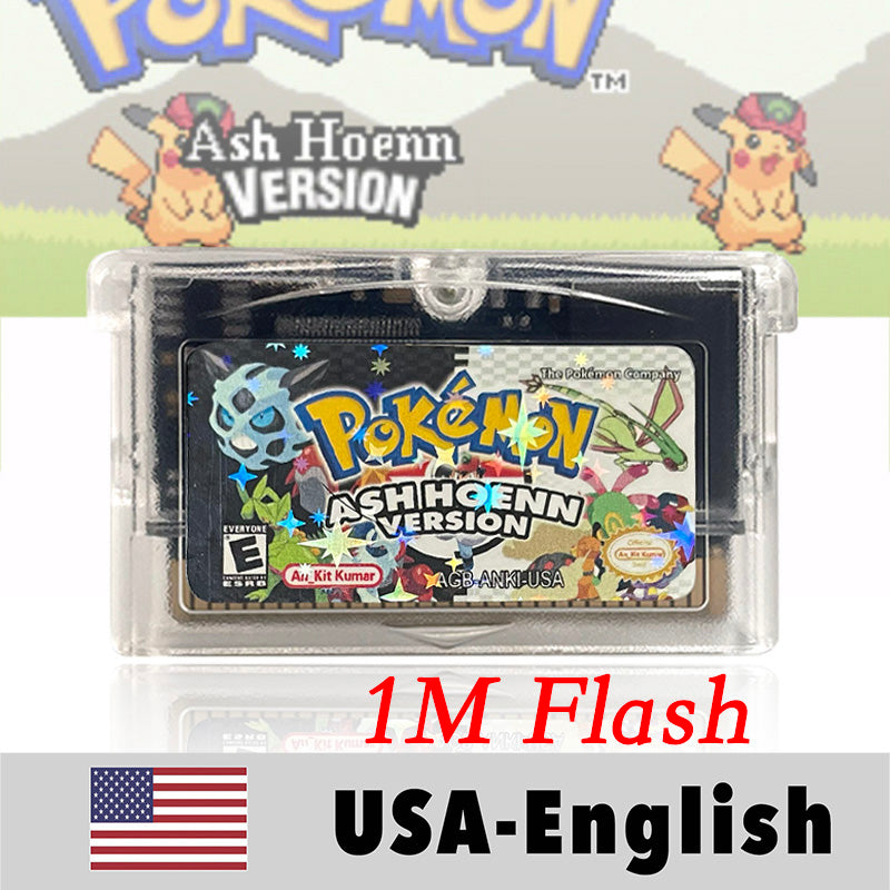 USA ESP Pokemon ash hoenn ( 1 M Flash cart ) Cartridge for GBA