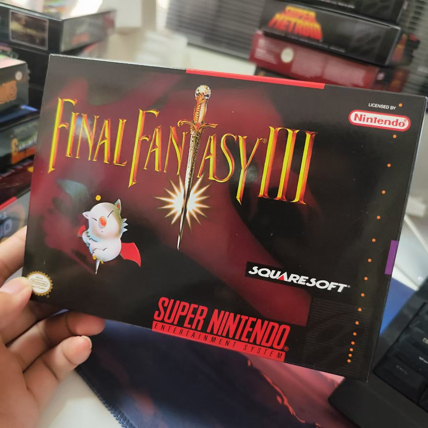 Final Fantasy III cartridge with tray box manual for SNES super nintendo entertainment system