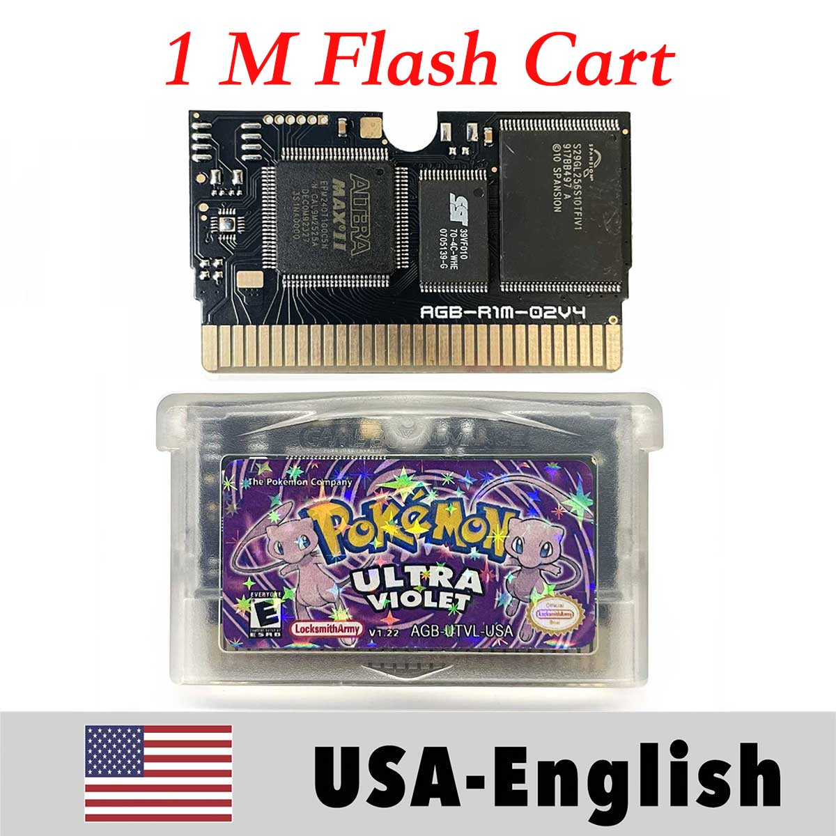 USA English Pokemon ( 1 M Flash cart )Cartridge for GBA