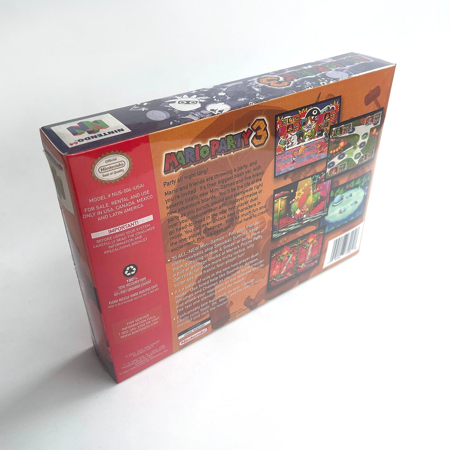 Mario party 3 game cartridge with tray box for N64 Nintendo 64