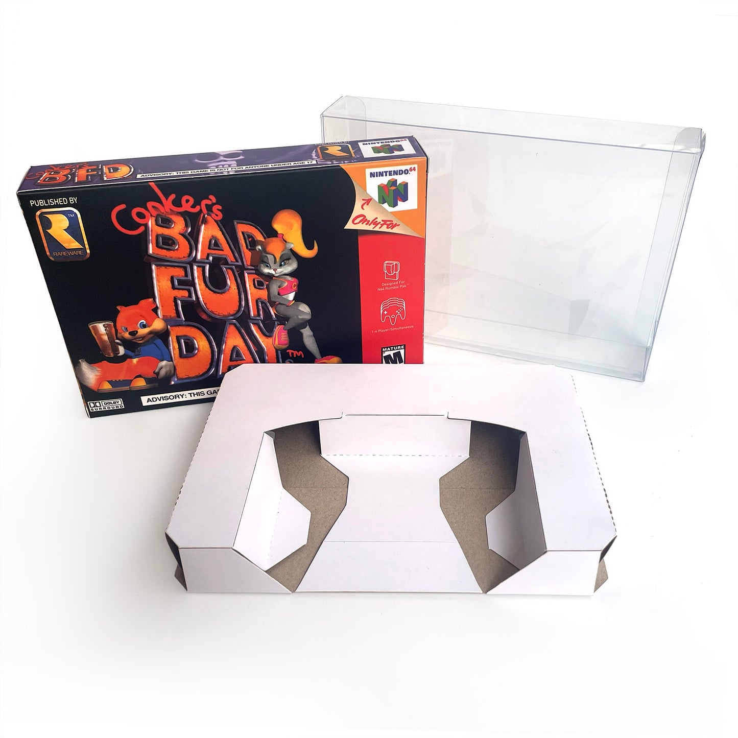 Conkers game cartridge with tray box for N64 Nintendo 64