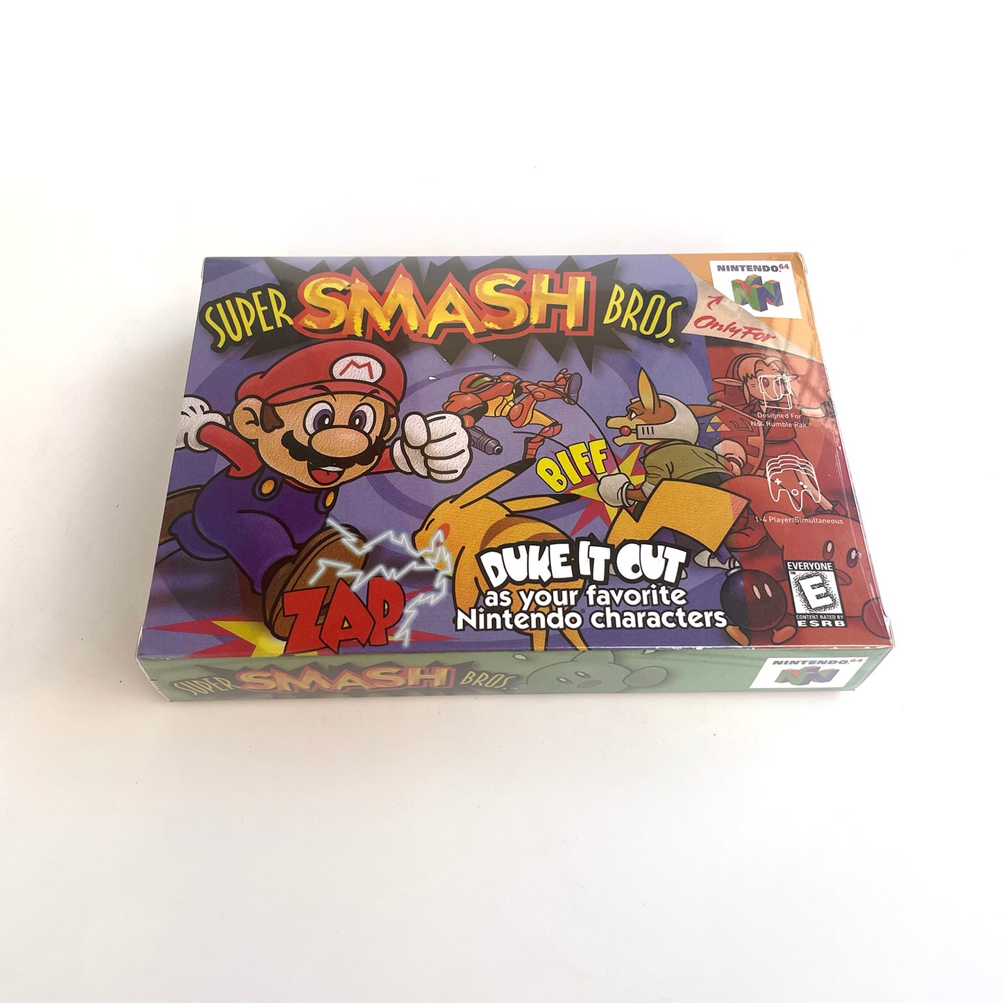 super Smash bros game cartridge with tray box for N64 Nintendo 64