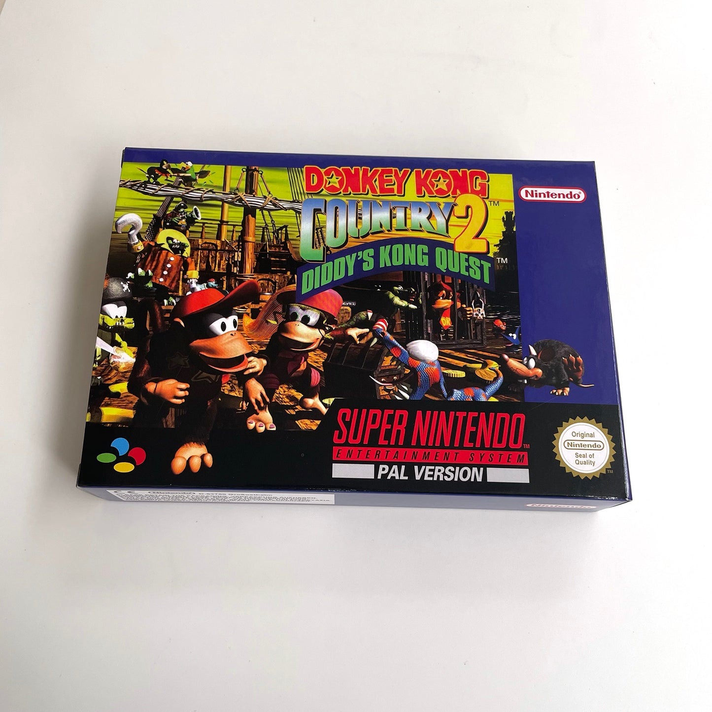 donkey kong country 2 EUR cartridge with tray box manual for SNES super nintendo entertainment system