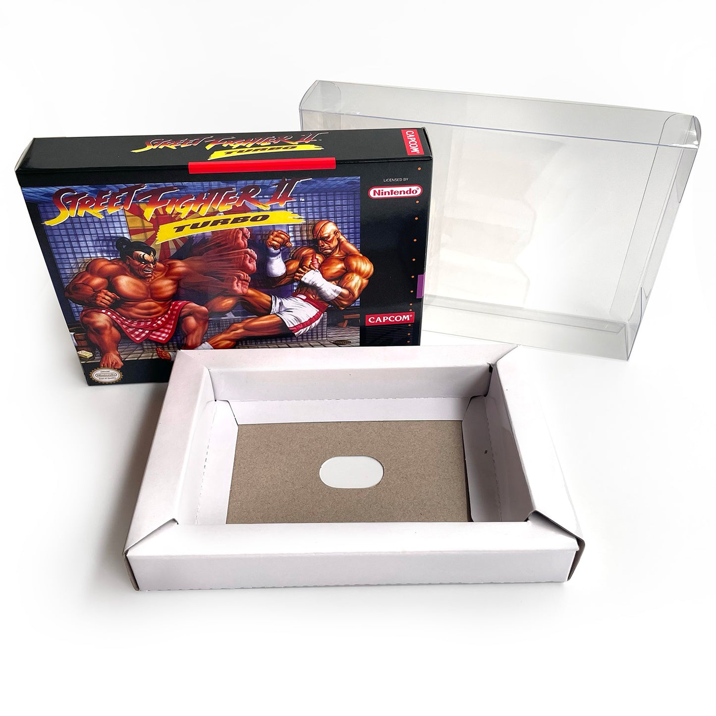 Street Fighter II Turbo cartridge with tray box manual for SNES super nintendo entertainment system