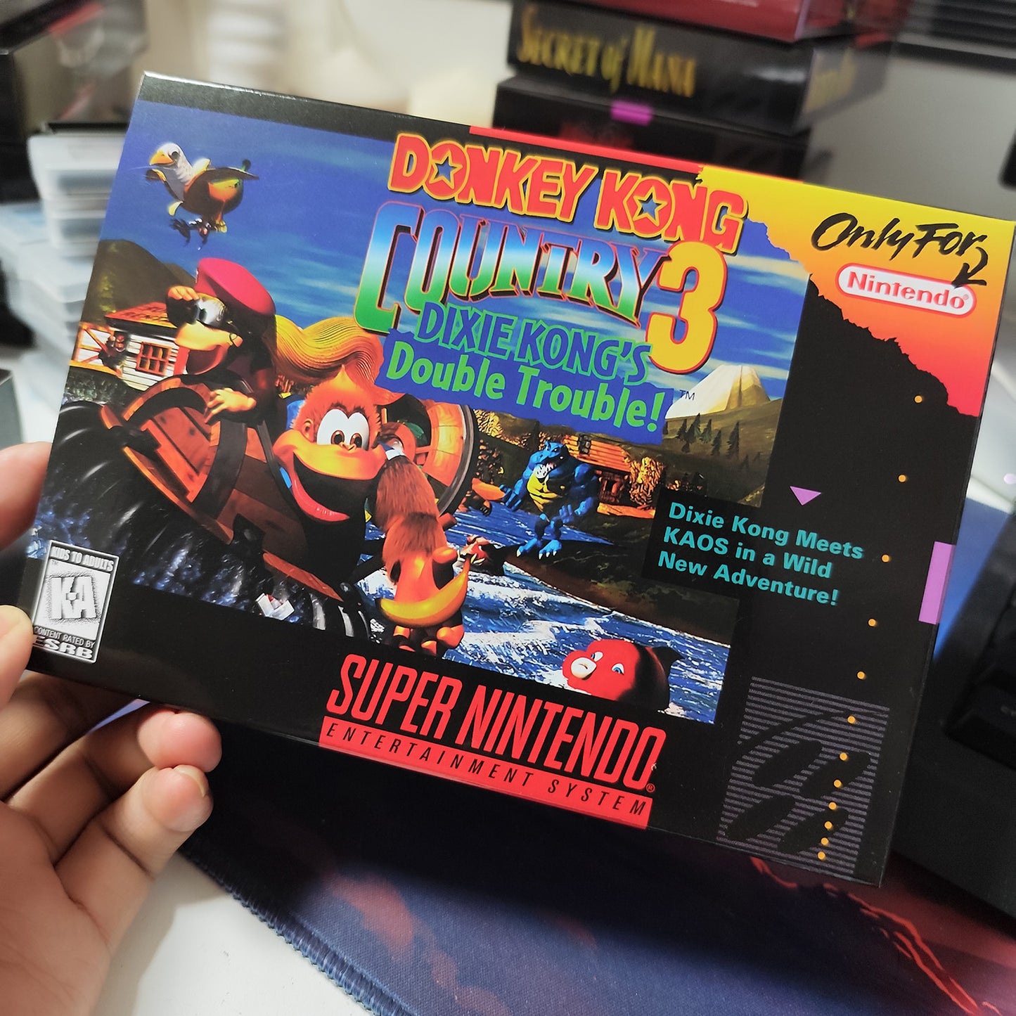donkey kong country 3 USA cartridge with tray box manual for SNES super nintendo entertainment system