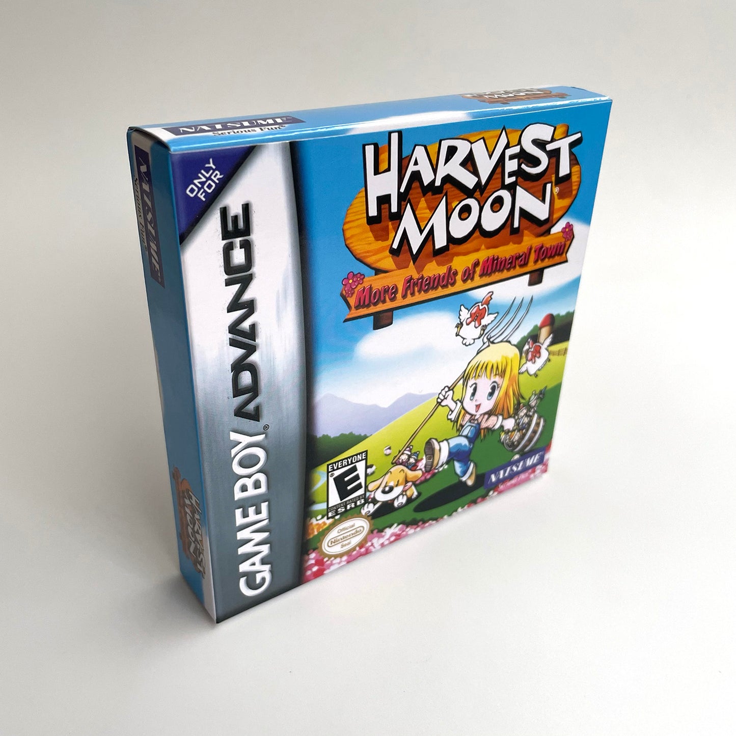 Harvest Moon More Friends of Mineral Town cartridge with tray box manual for gba game boy advance