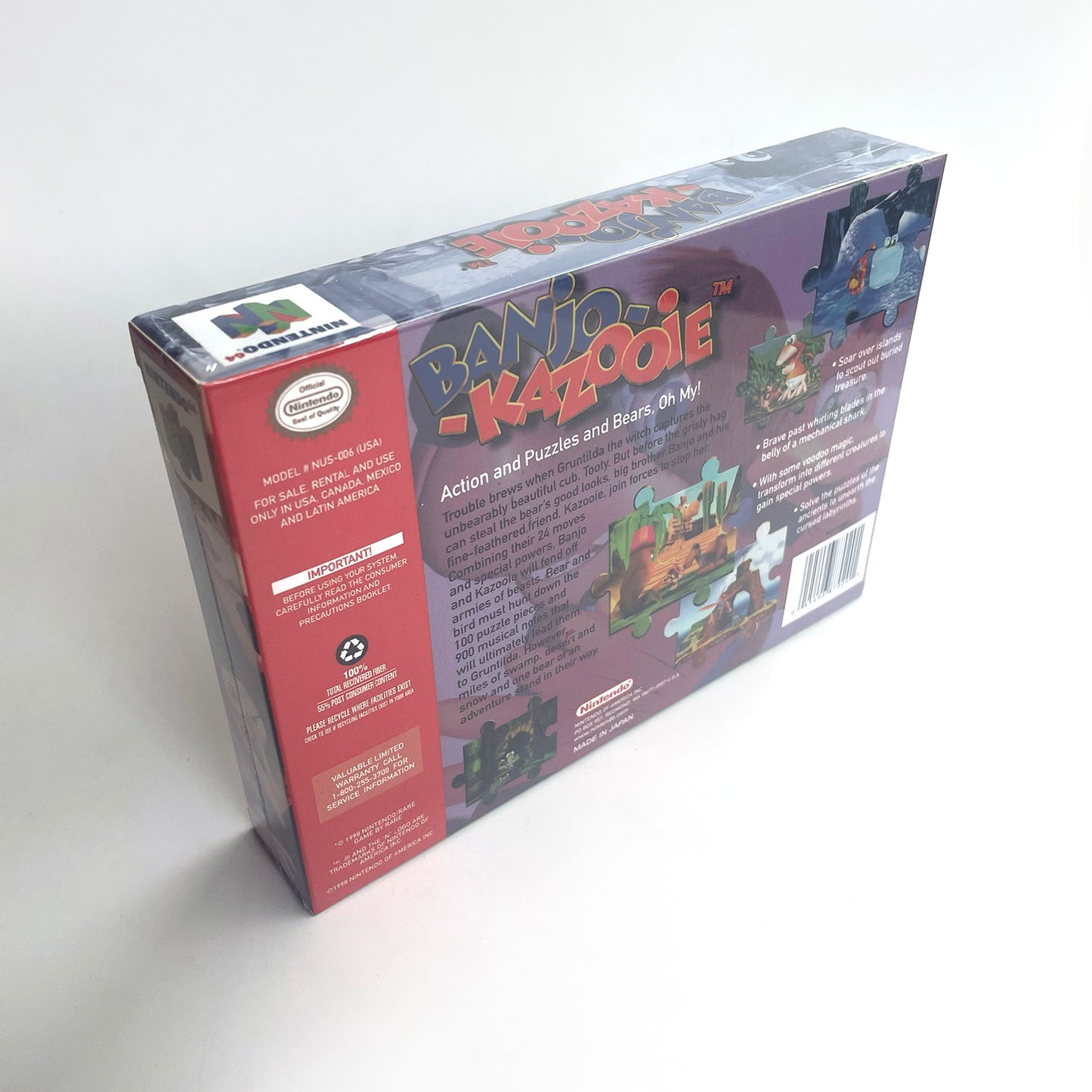 banjo kazooie game cartridge with tray box for N64 Nintendo 64
