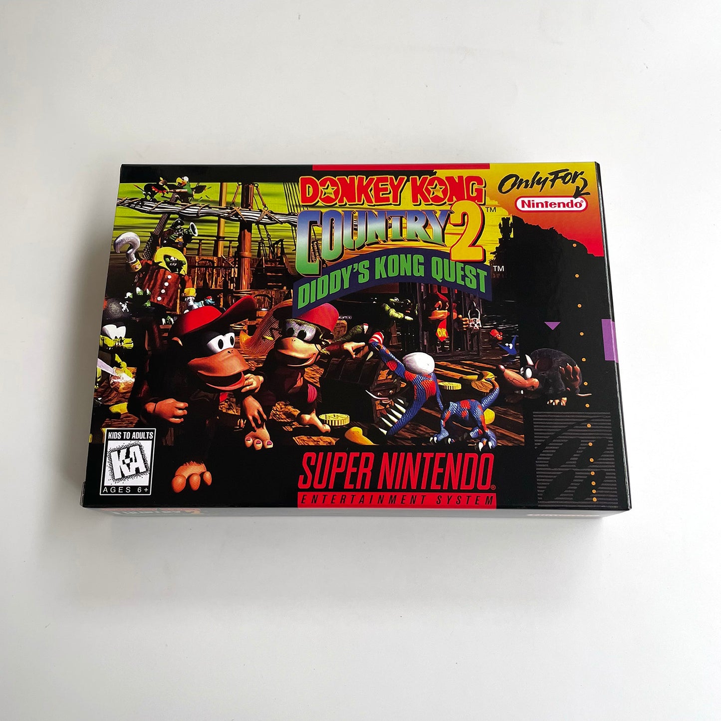 donkey kong country 2 USA cartridge with tray box manual for SNES super nintendo entertainment system