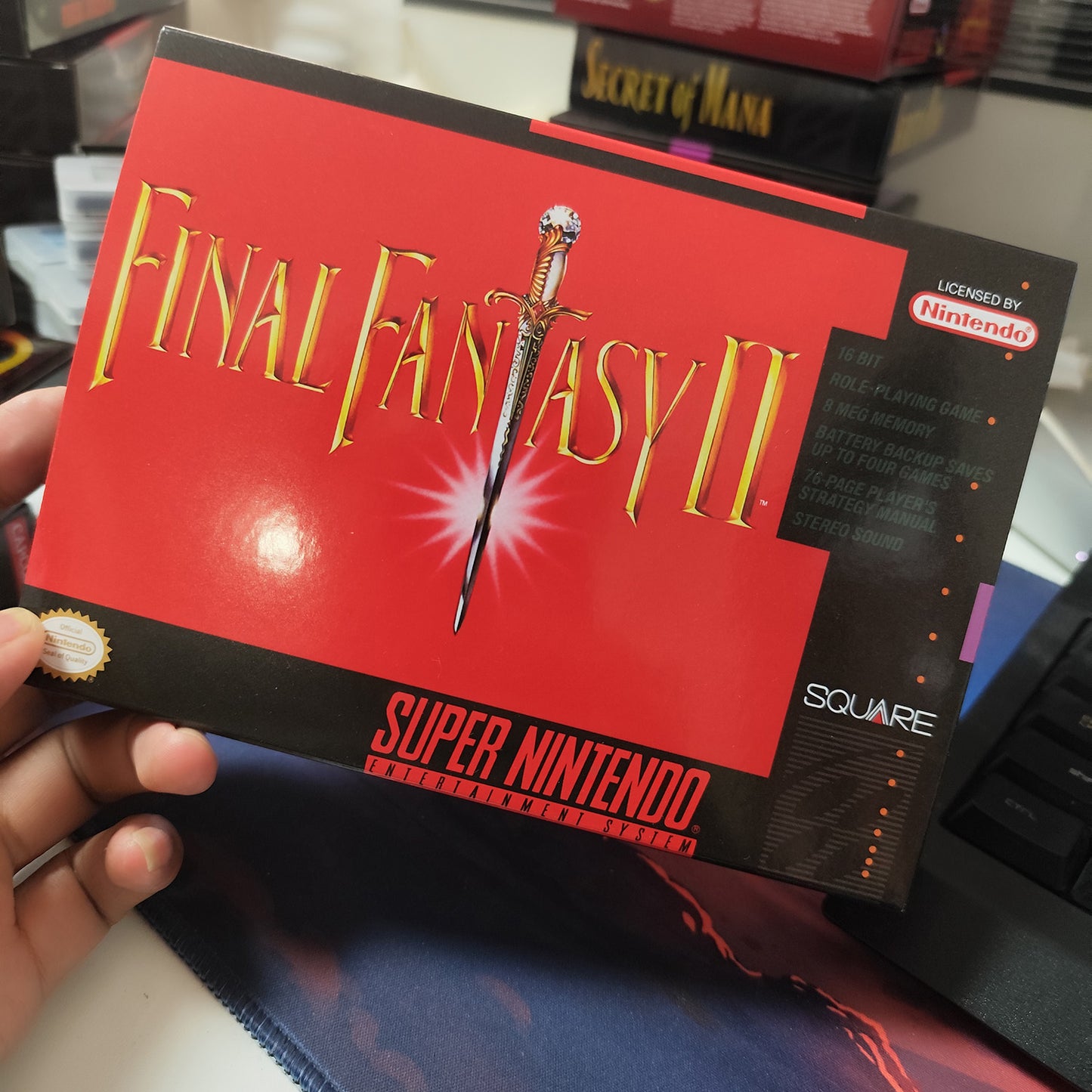 final fantasy II cartridge with tray box manual for SNES super nintendo entertainment system