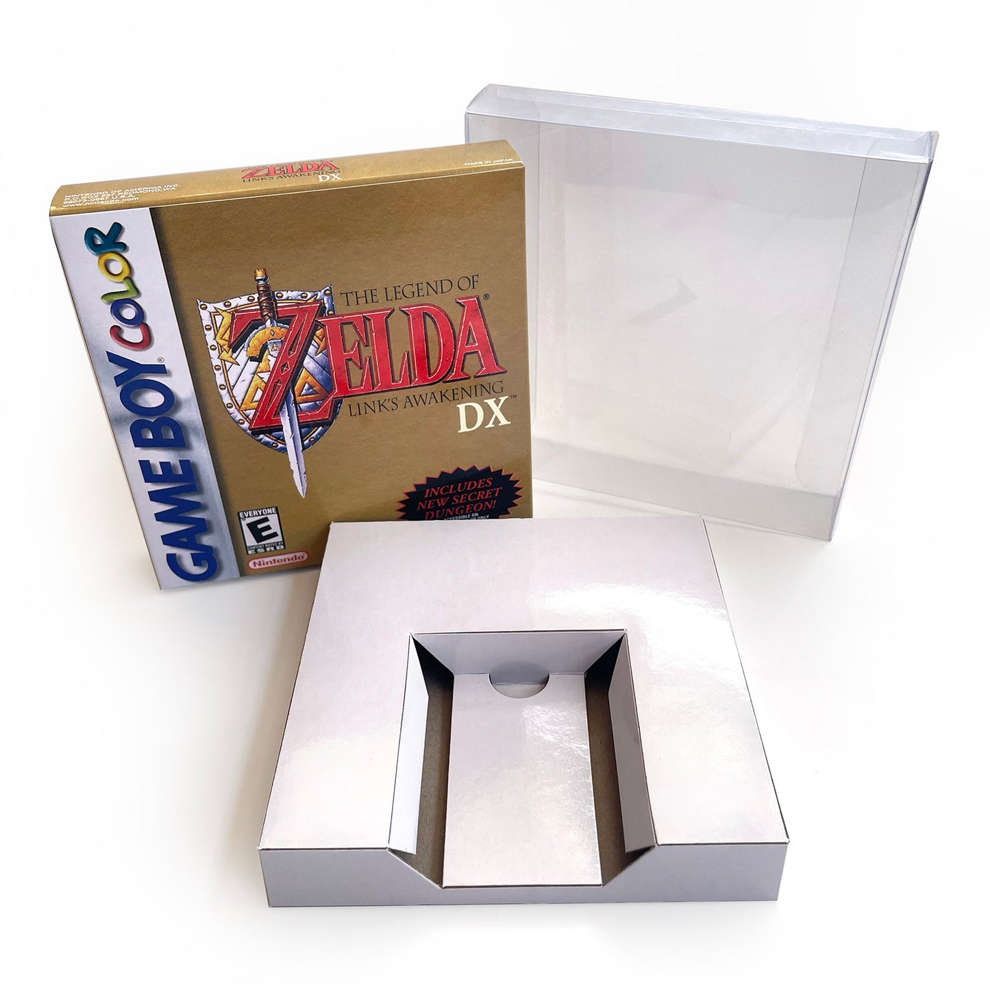 zelda link's awakening cartridge with tray box for gbc game boy color