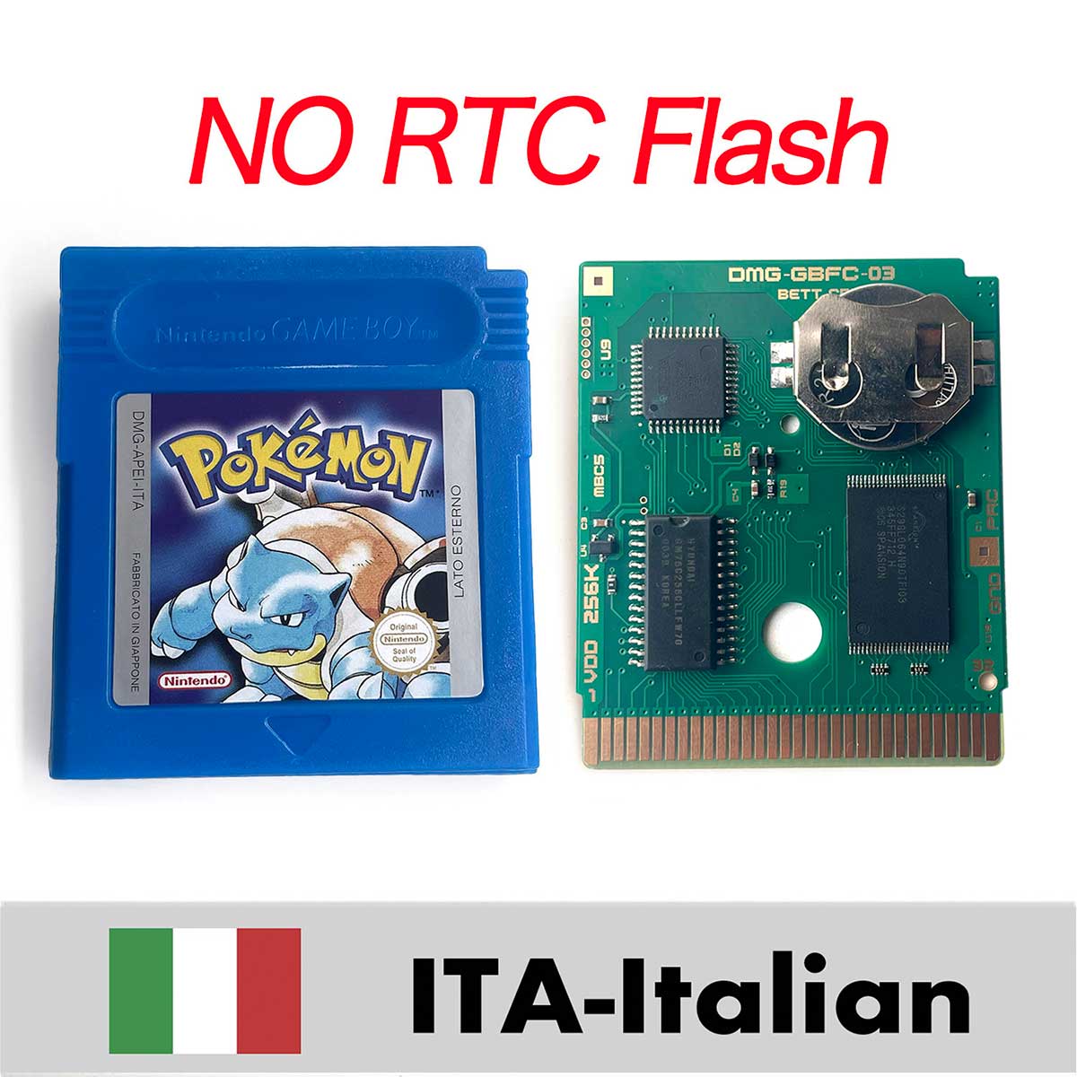 USA ITA NOE FRA ESP EUR version pokemon RTC Flash crystal gold silver NO RTC yellow red blue 16 bit Game Cartridge for GBC