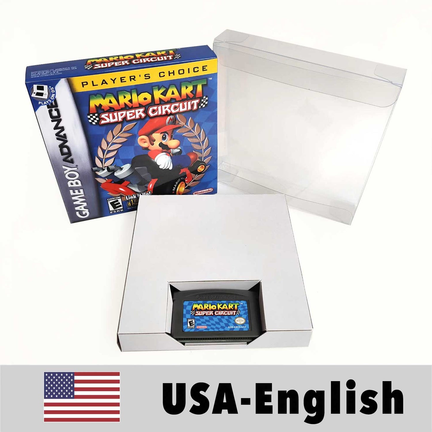 USA Englsih Mario Kart Super Circuit Nintendo Tray Box Game Cartridge for Gba