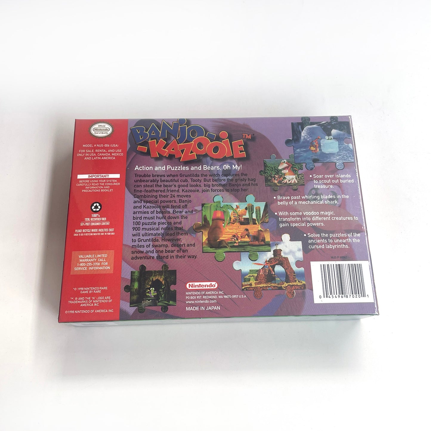 banjo kazooie game cartridge with tray box for N64 Nintendo 64