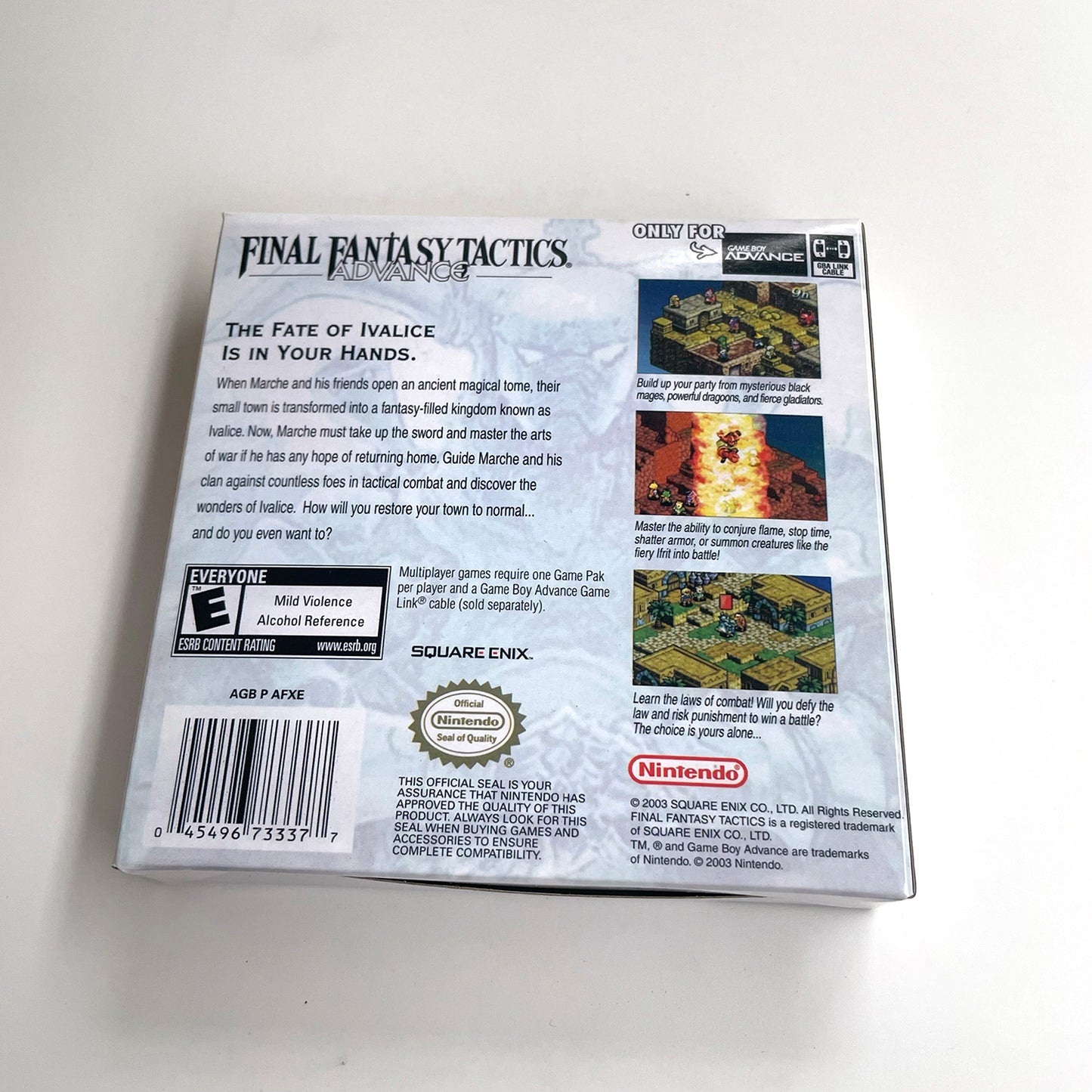 Final Fantasy Tactics Advance cartridge with tray box manual for gba game boy advance