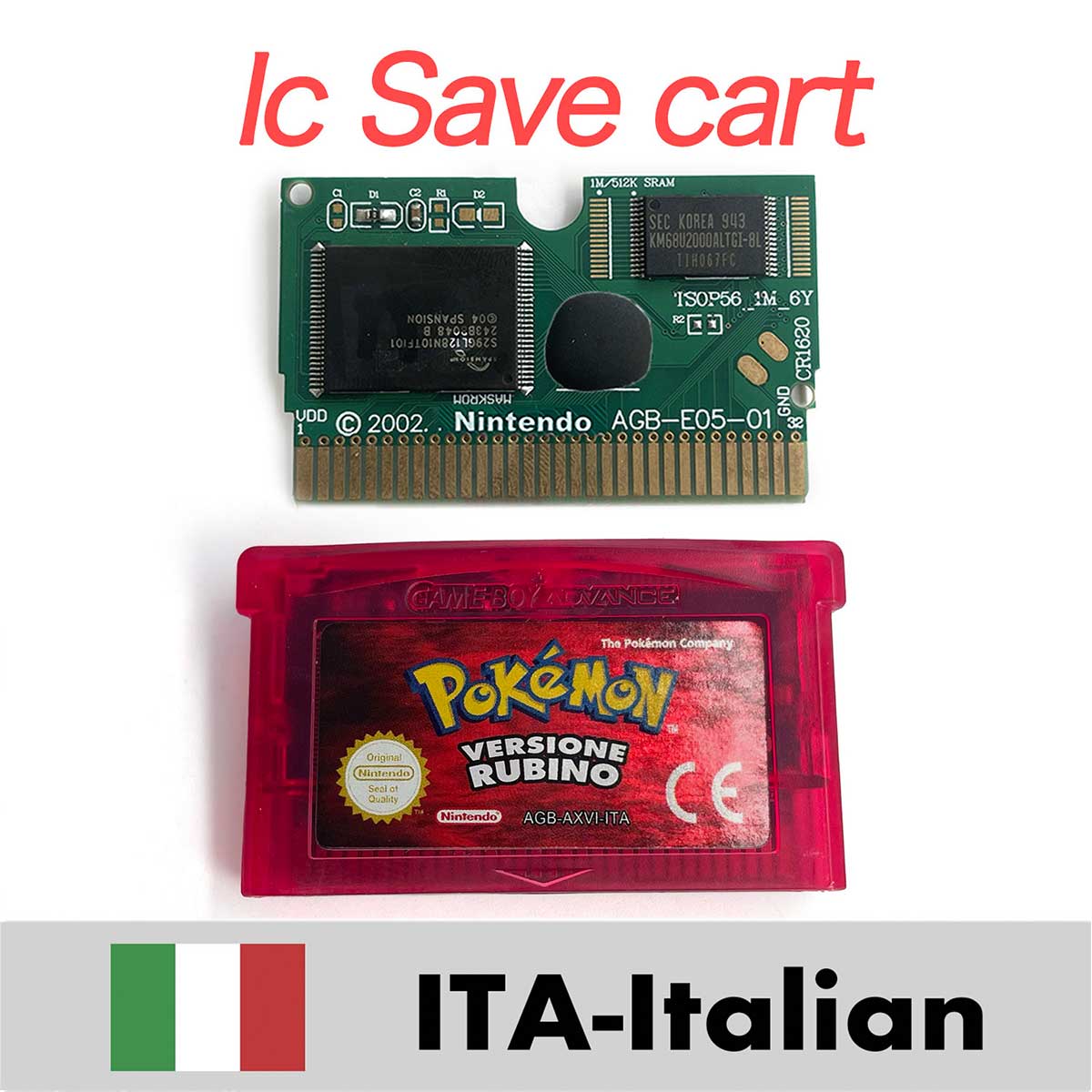 USA ESP NOE FRA EUR ITA IC Save cart Pokemon Emerald,firered,ruby,sapphire,leafgreen Game Cartridge for GBA multiple languages