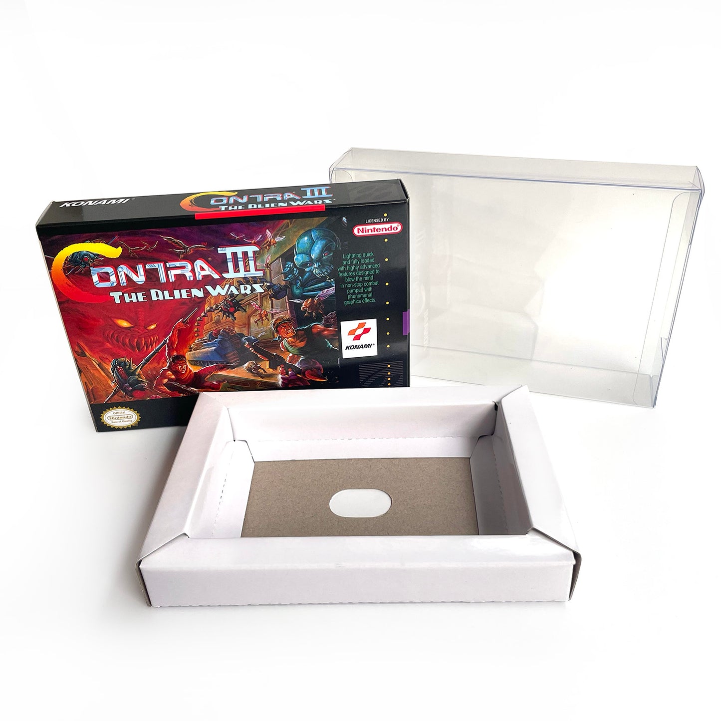 Contra III 3 The Alien Wars cartridge with tray box manual for SNES super nintendo entertainment system