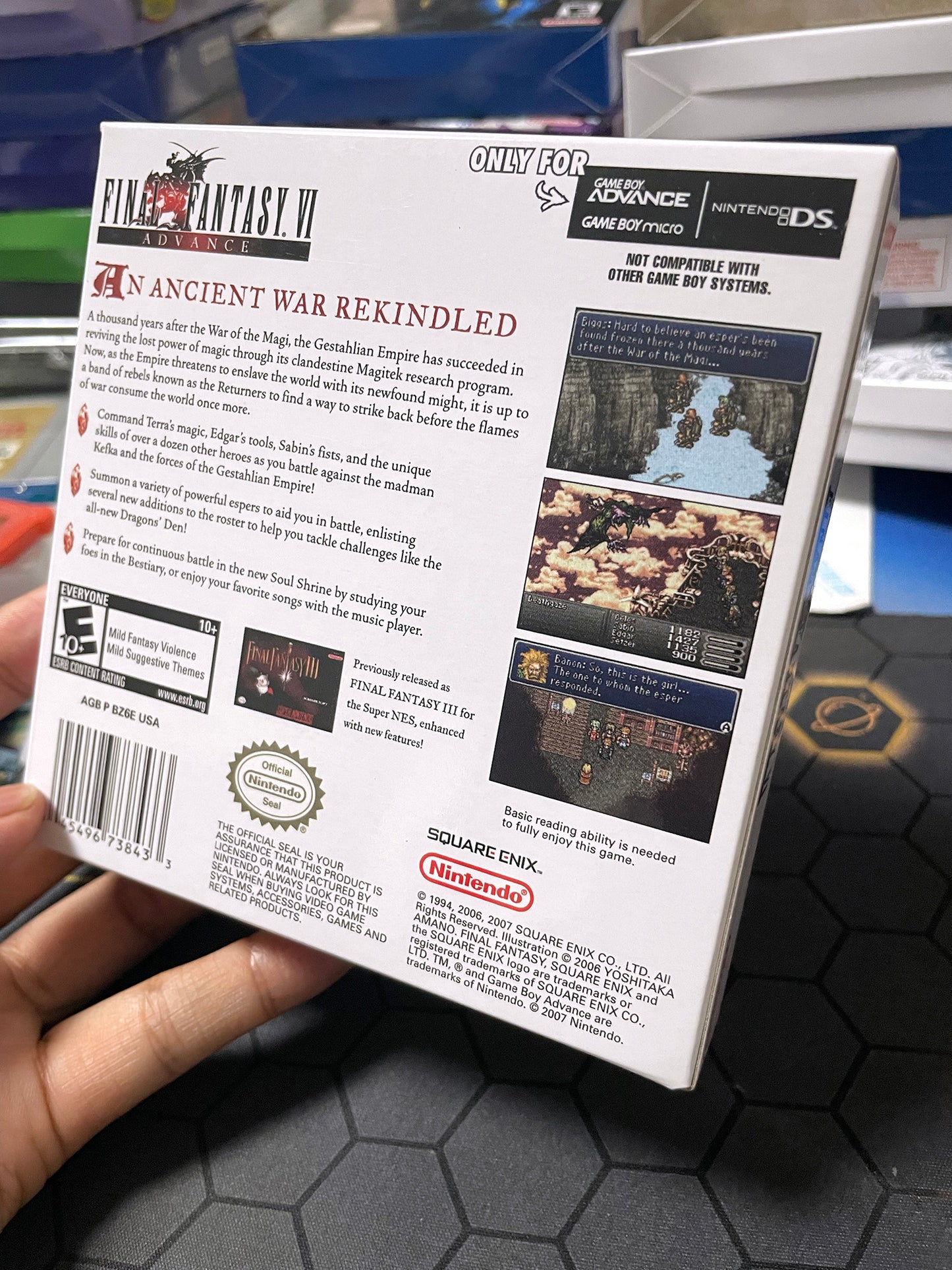 Final Fantasy VI cartridge with tray box manual for gba game boy advance