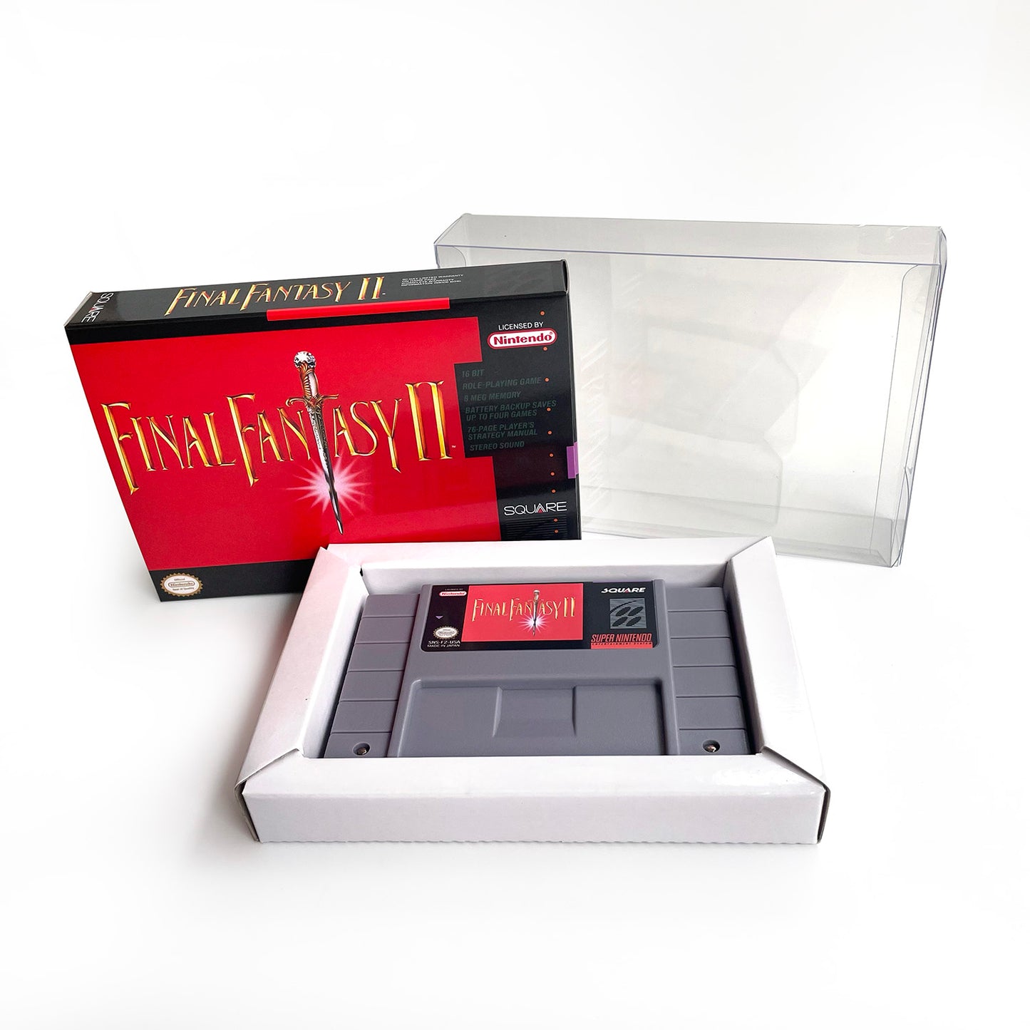 final fantasy II cartridge with tray box manual for SNES super nintendo entertainment system