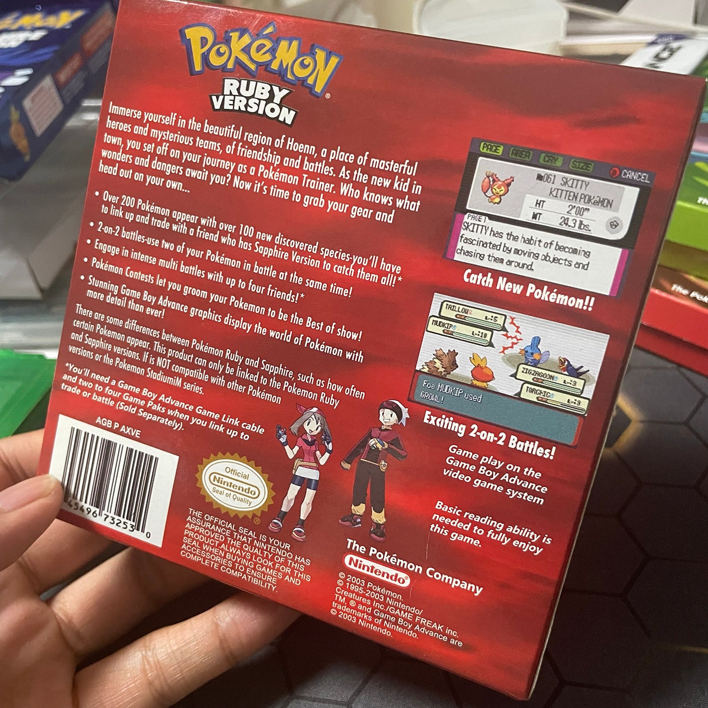pokemon ruby version cartridge with tray box manual for gba game boy advance
