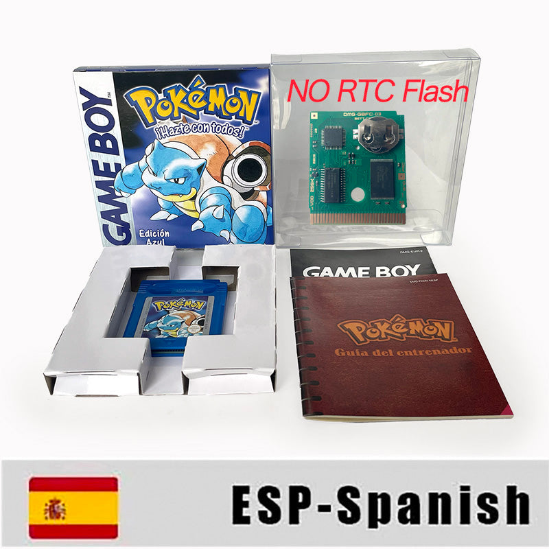 GBC game ESP Spanish pokemon blue version Nintendo Battery save flash cart pokemon azul cartridge tray box gbc game boy color