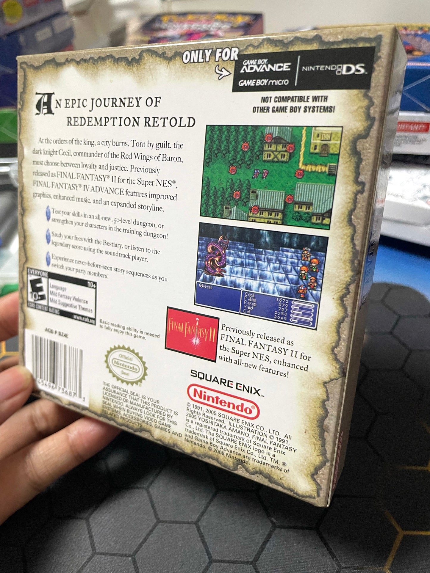 Final Fantasy 4 cartridge with tray box manual for gba game boy advance