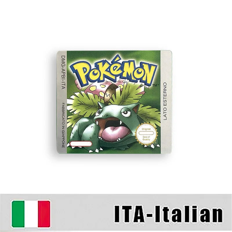 Pokemon Yellow Blue Red Crystal Silver Gold Green USA EUR FRA ESP NOE ITA Metallic Label Sticker for GBC