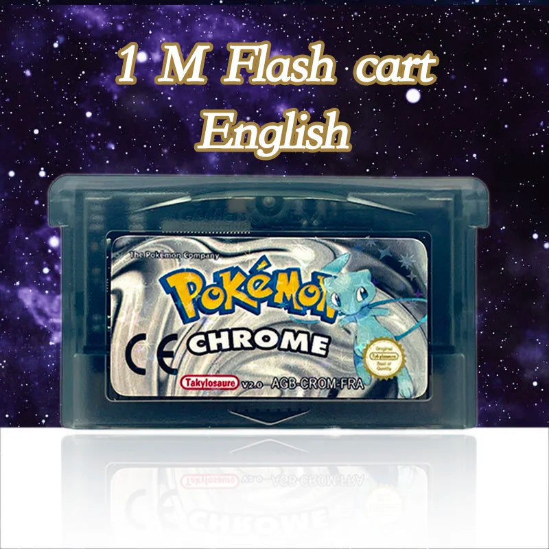 FRA Version Pokemon CHROME ECLAT POURPRE 2.0 FIRE BLACK 1.3 1 M Flash cart GBA Game Cartridge Video Game Console for gba Rom Hack French