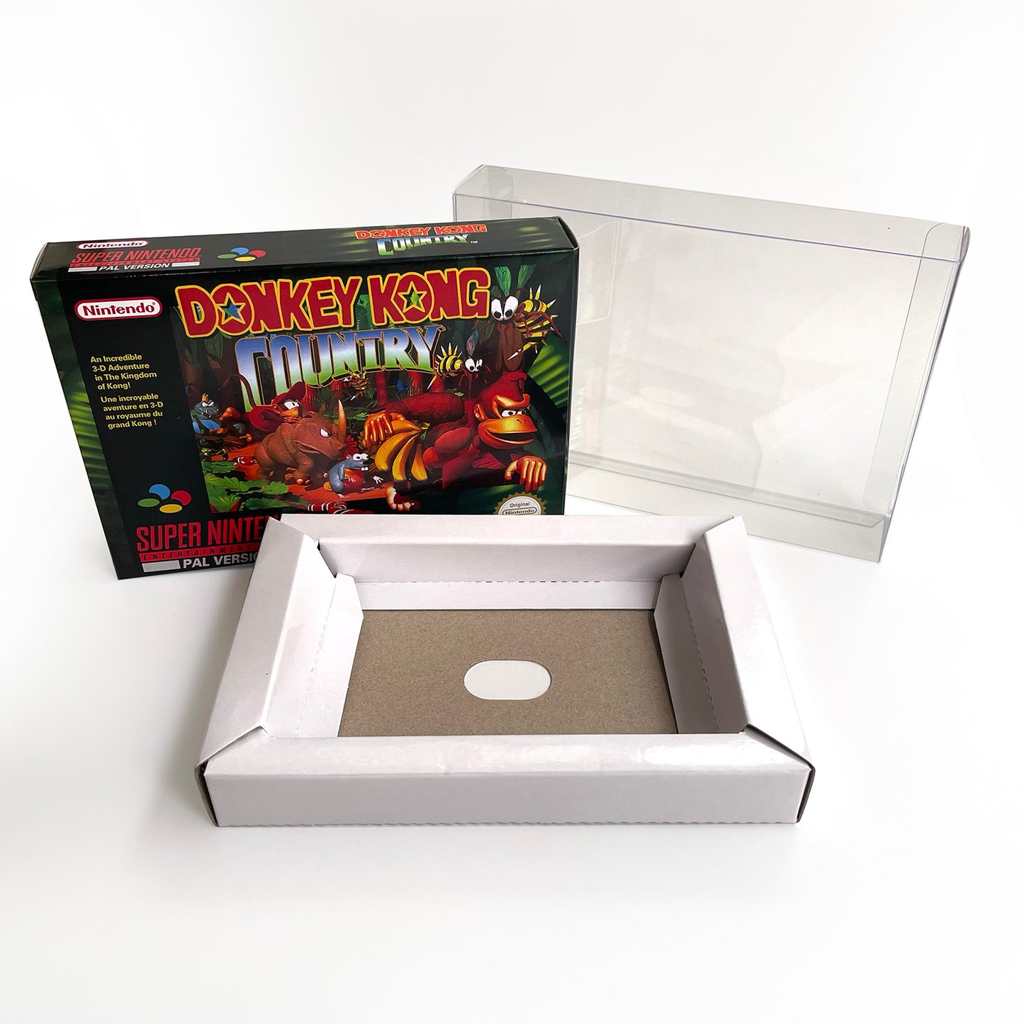 donkey kong country 1 EUR cartridge with tray box manual for SNES super nintendo entertainment system