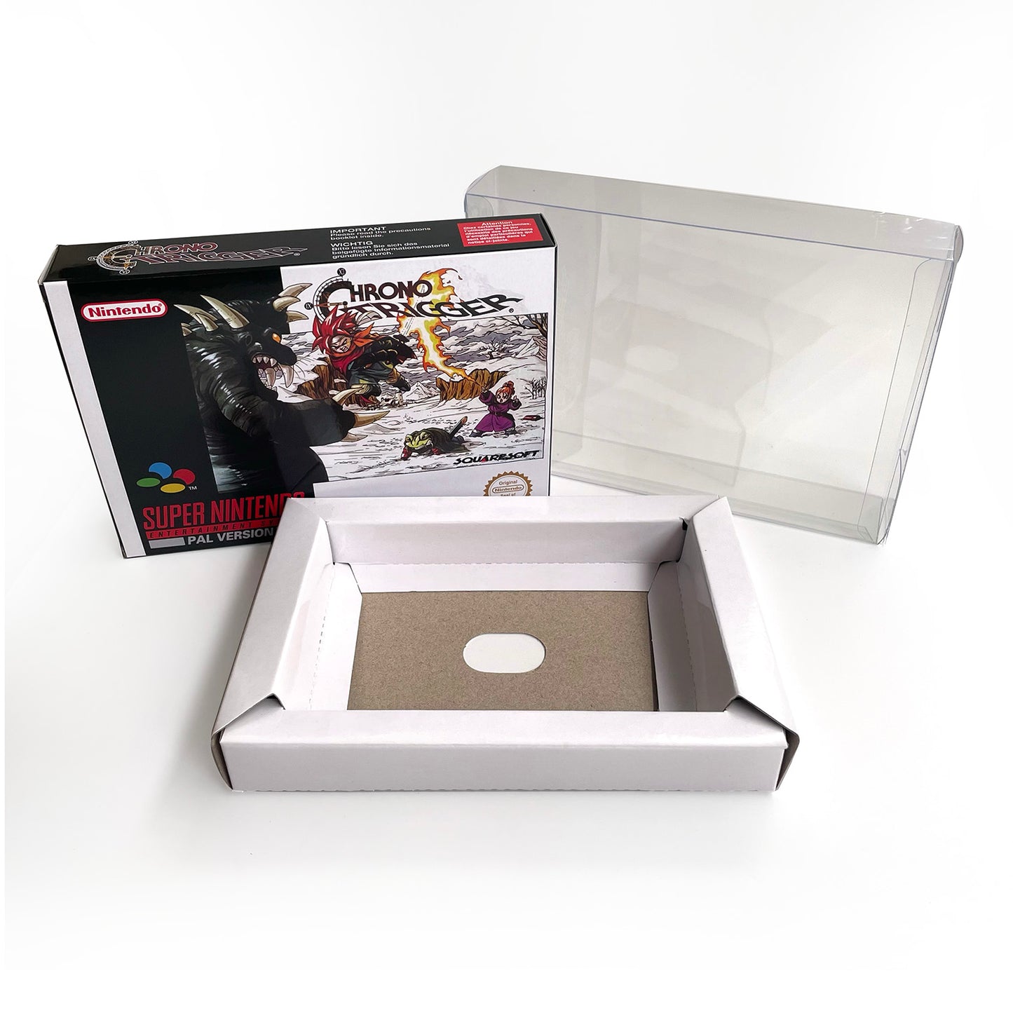 chrono trigger EUR cartridge with tray box manual for SNES super nintendo entertainment system