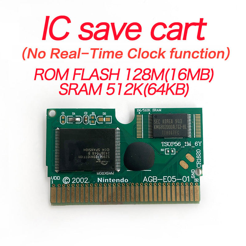 EUR English IC save rtc flash cart Real Time Clock pokemon ruby version box with tray Nintendo game cartridge for gba