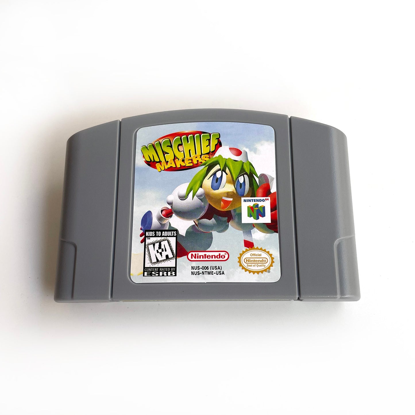 Mischief Makers game cartridge with tray box for N64 Nintendo 64