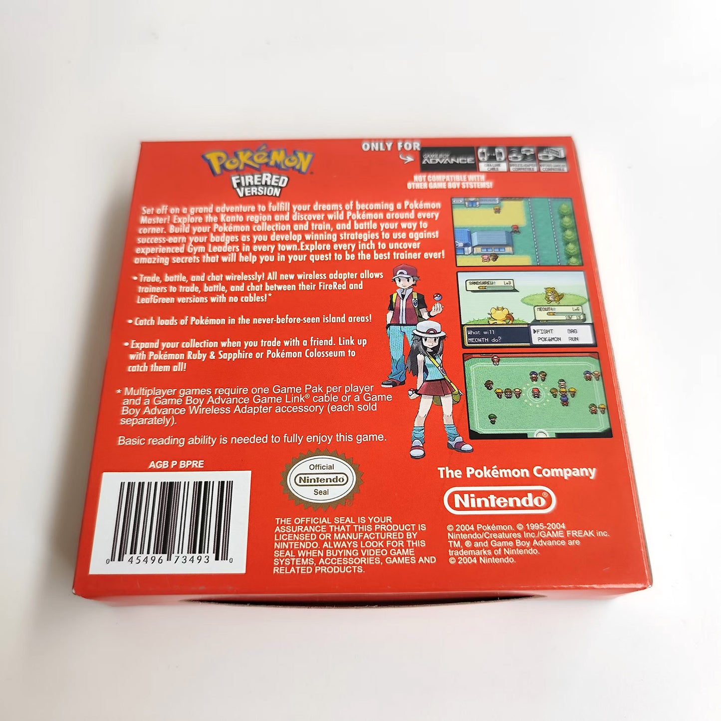 pokemon firered version cartridge with tray box manual for gba game boy advance
