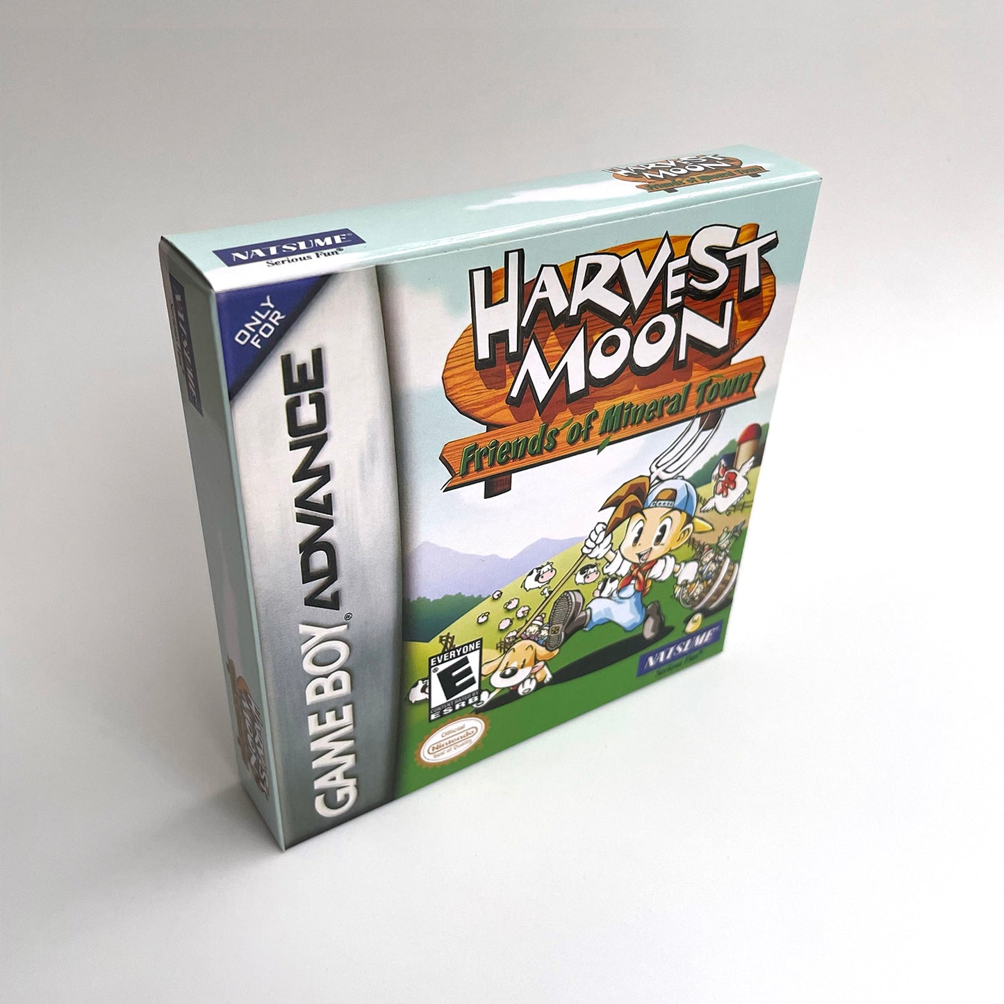 Harvest Moon Friends of Mineral Town cartridge with tray box manual for gba game boy advance
