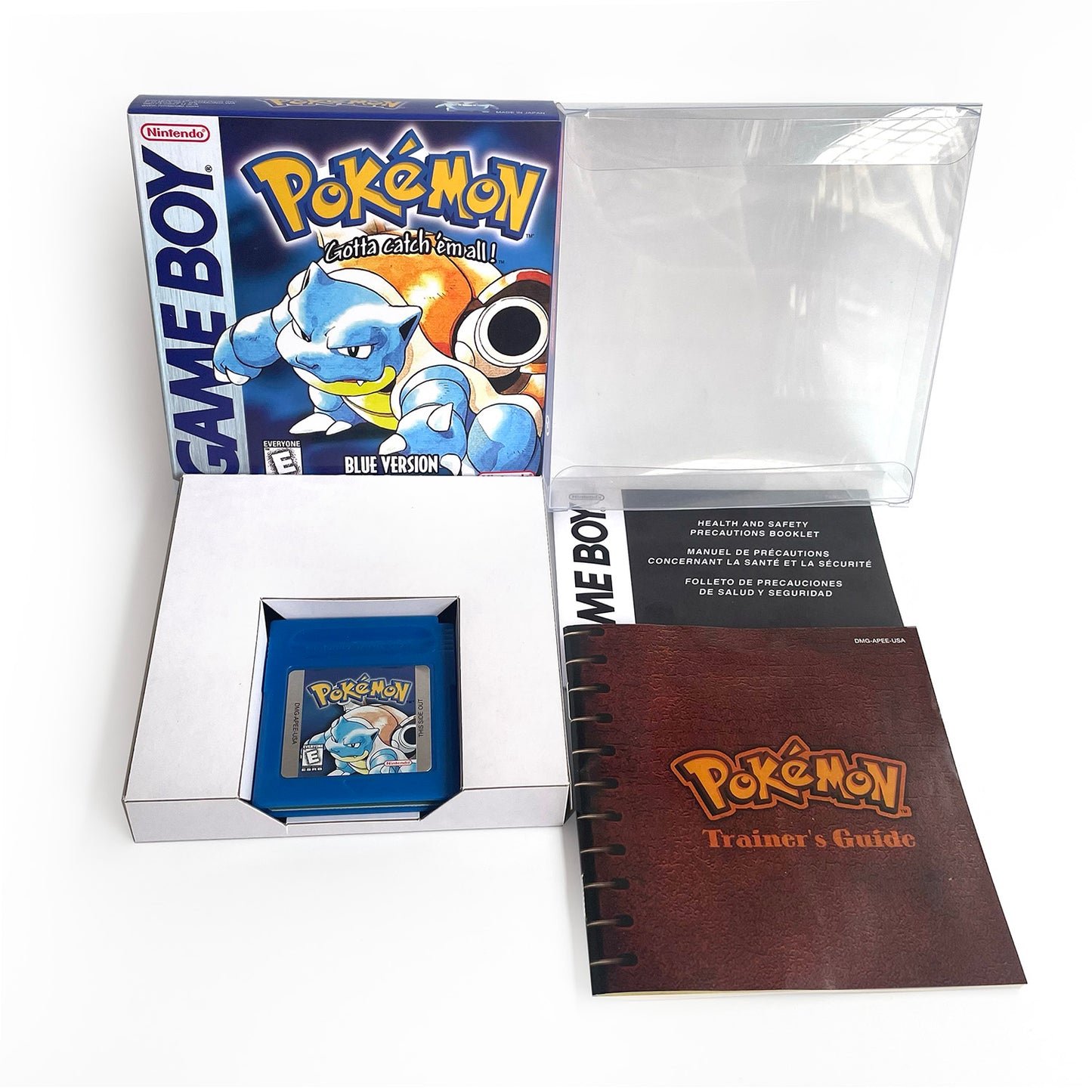 pokemon blue version Battery save IC save Manual cartridge with tray box for gbc game boy color