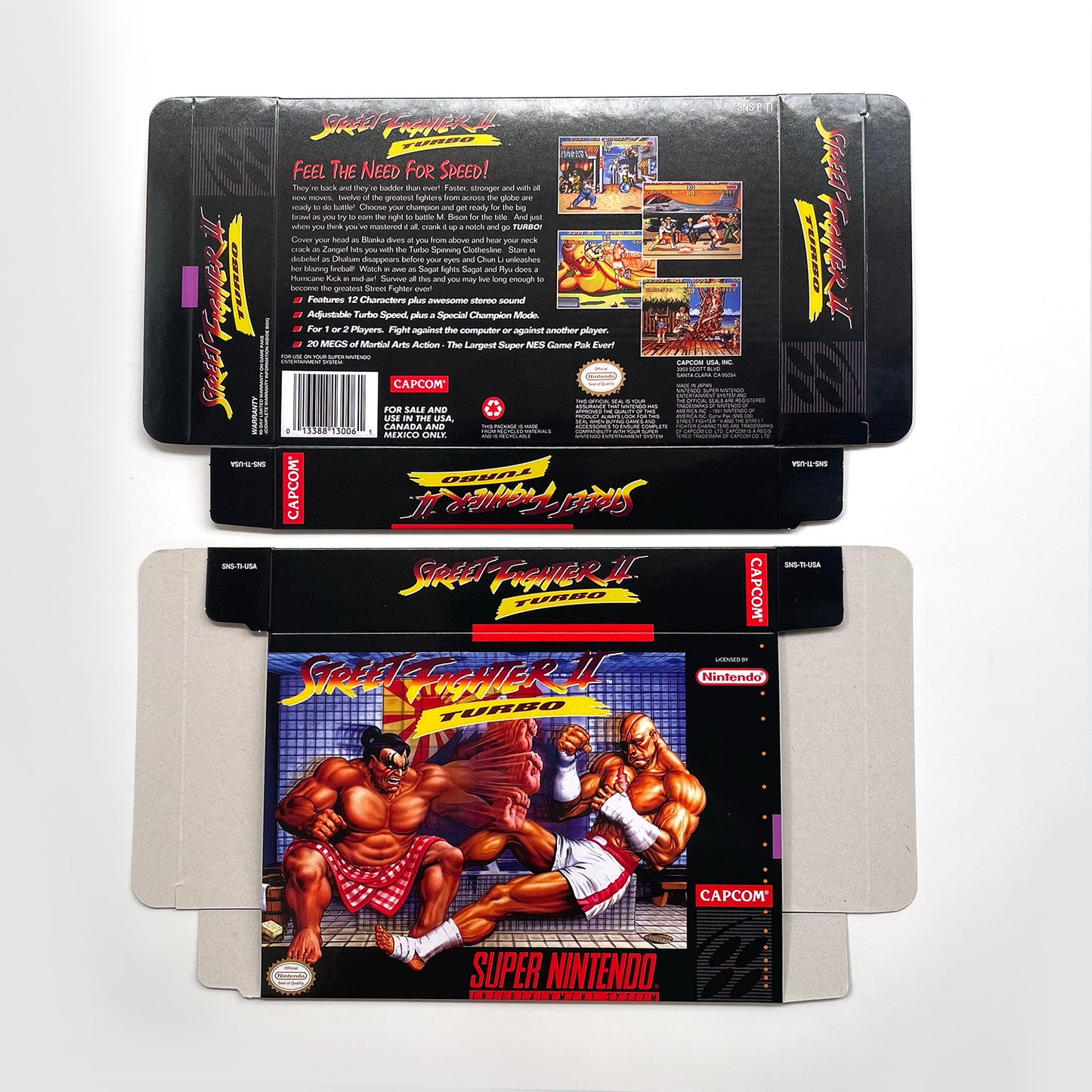 Street Fighter II Turbo cartridge with tray box manual for SNES super nintendo entertainment system