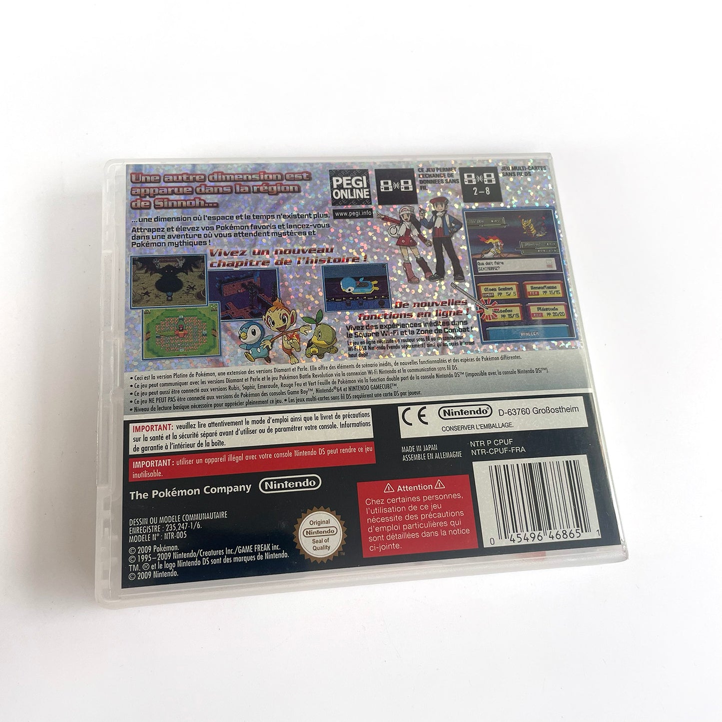 Pokemon FRA French Platinum Version game cartridge with tray box for nintendo DS