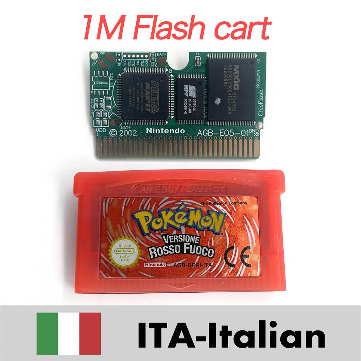 USA ESP NOE FRA EUR ITA 1M/RTC Flash cart Pokemon Emerald,firered,ruby,sapphire,leafgreen Game Cartridge for GBA multiple languages
