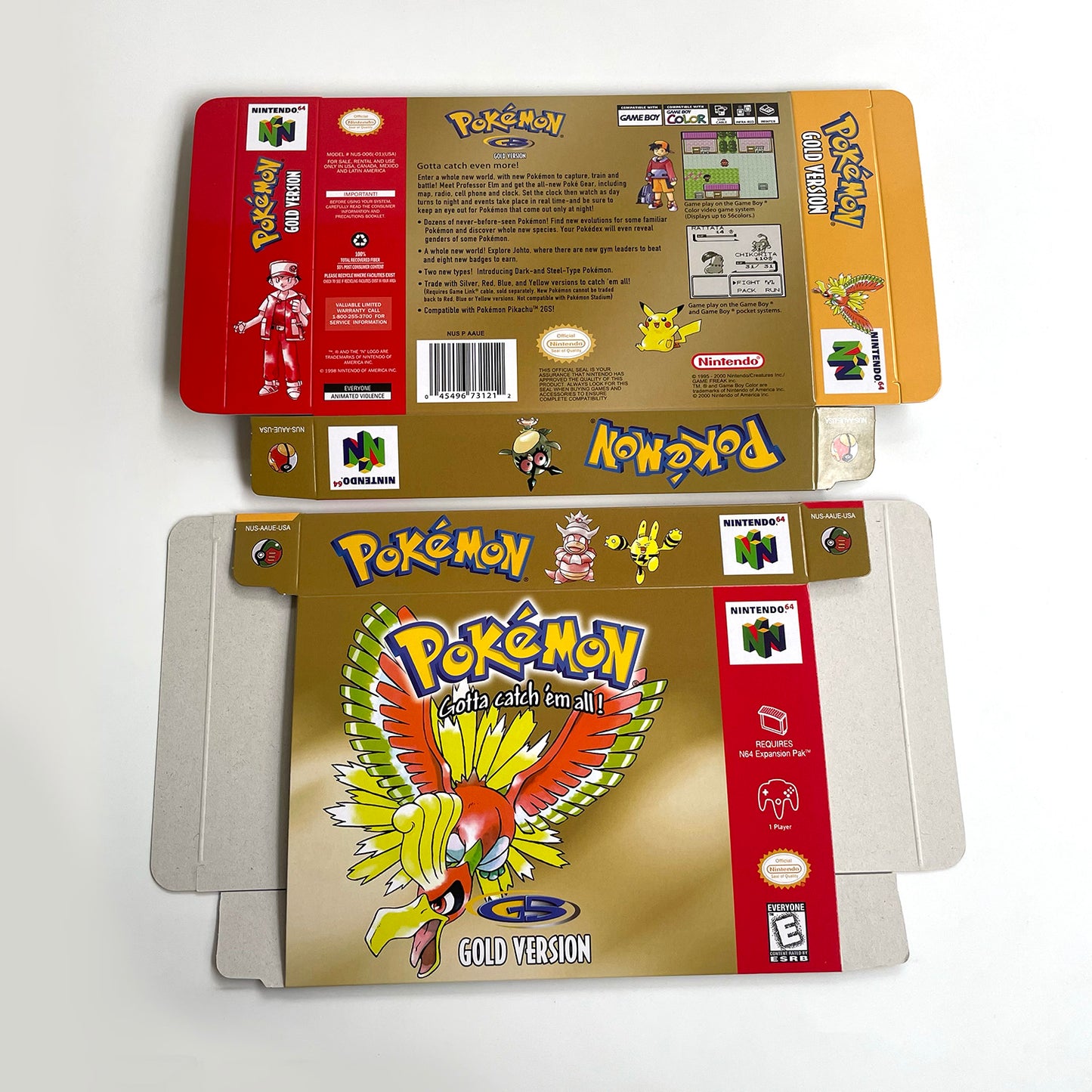 pokemon gold version game cartridge with tray box for N64 Nintendo 64