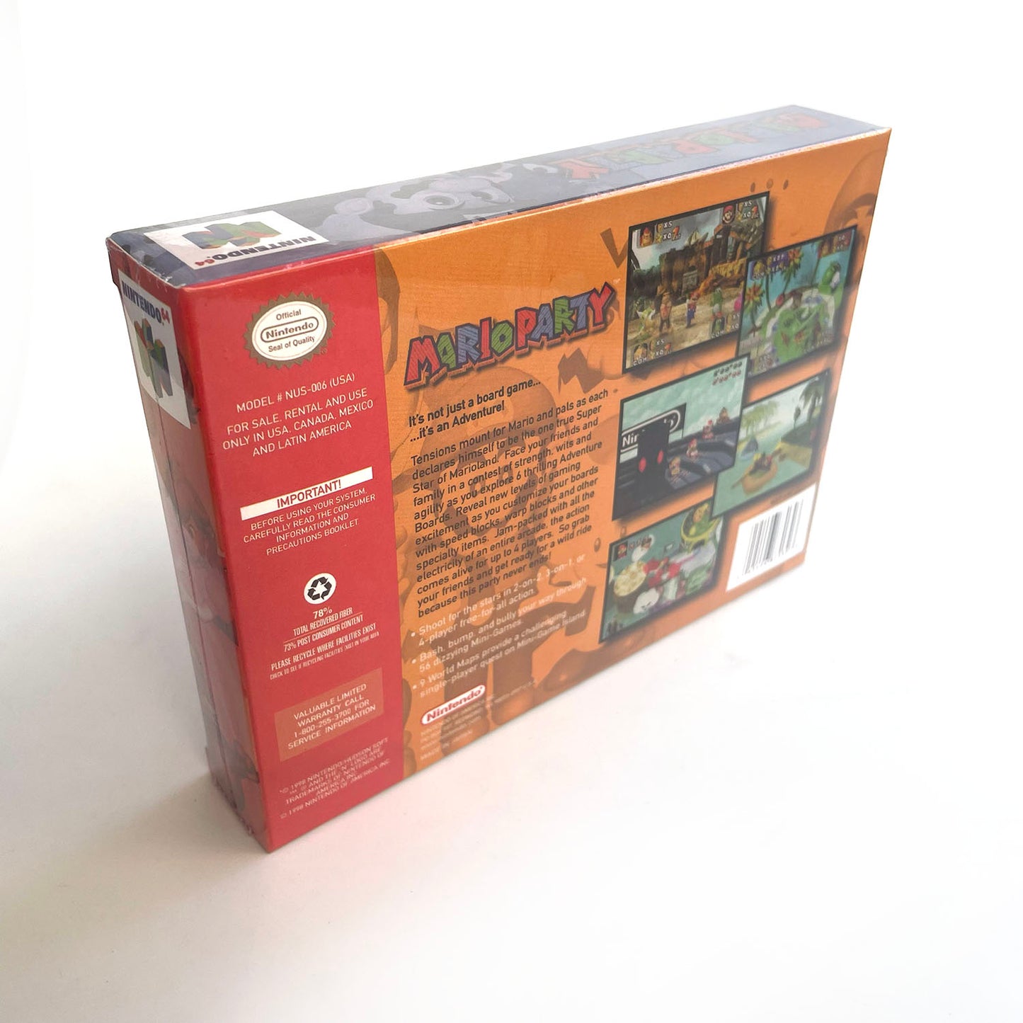 Mario party 1 game cartridge with tray box for N64 Nintendo 64