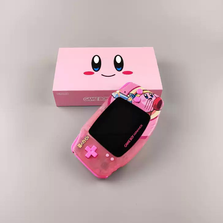 Star Kirby Modified High Brightness GBA Game Console Palm Compatible with GB Cartridge Vintage Edition
