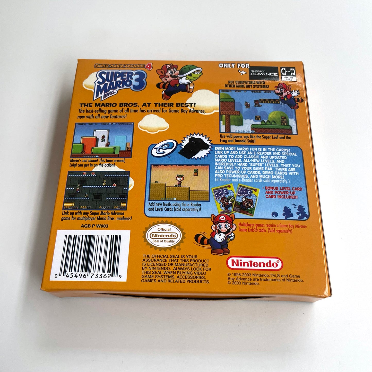 super mario acvance 4 cartridge with tray box for gba game boy advance