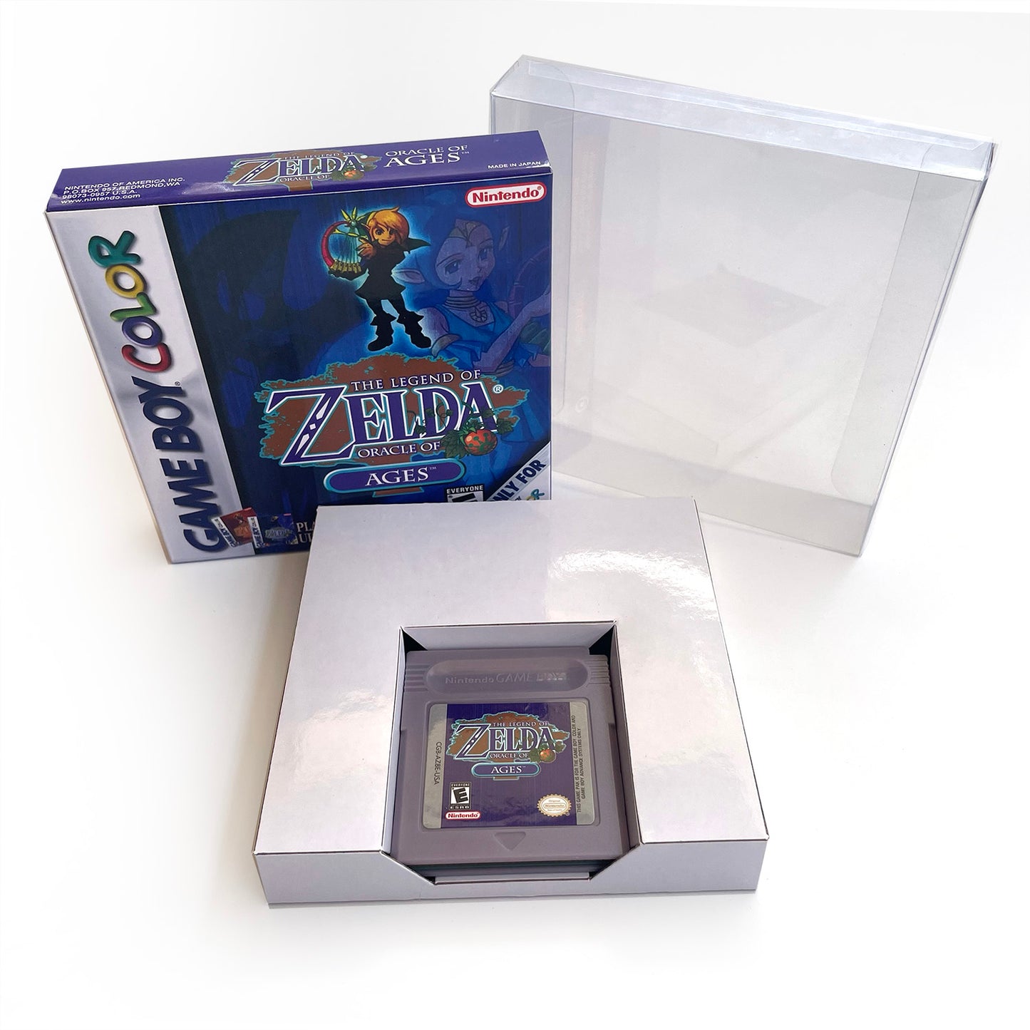 The Legend of Zelda: Oracle of Ages cartridge with tray box for gbc game boy color