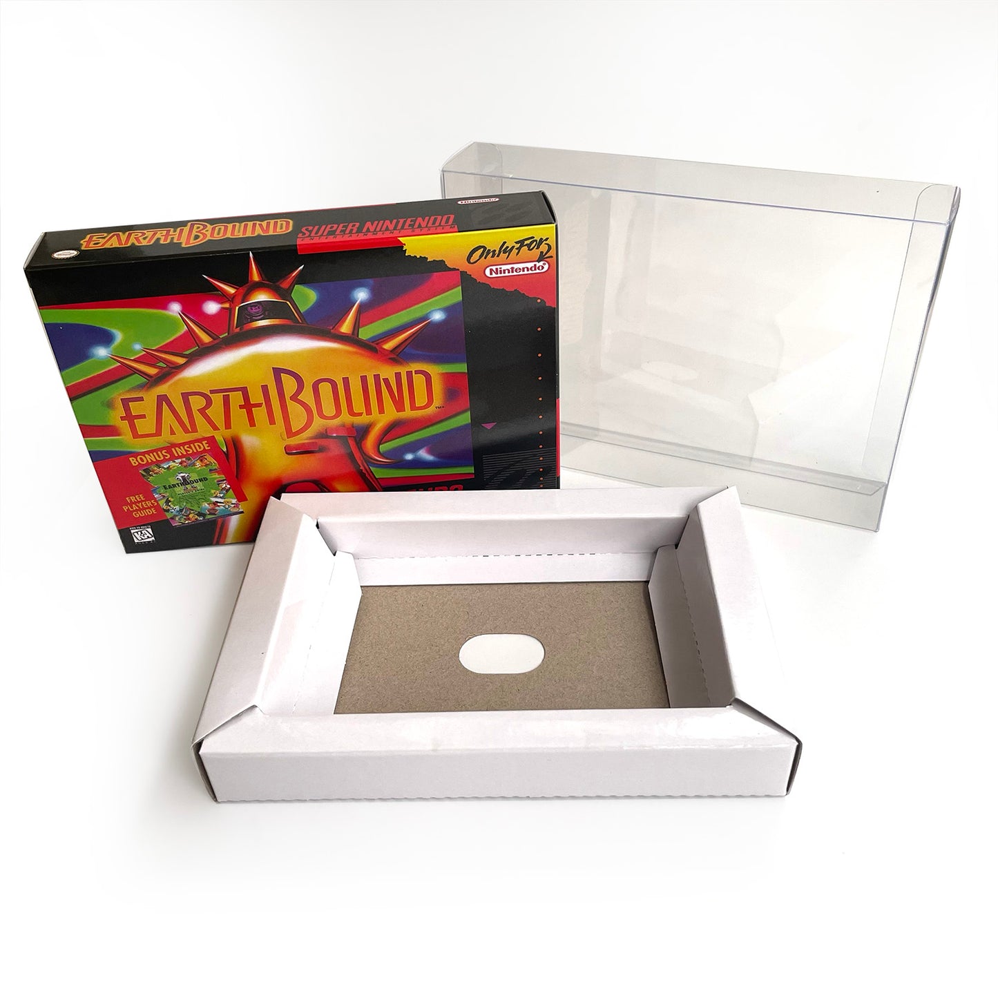 earthbound cartridge with tray box manual for SNES super nintendo entertainment system