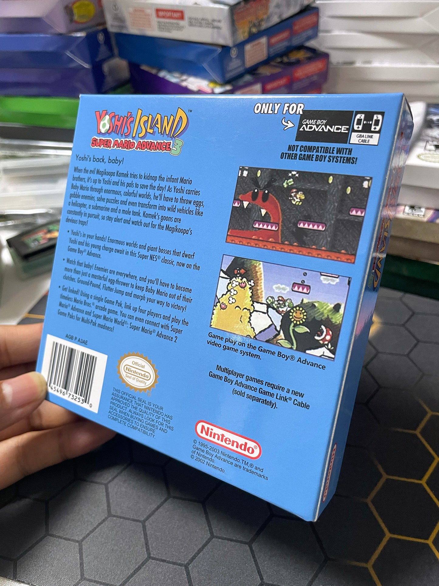 super mario acvance 3 cartridge with tray box for gba game boy advance