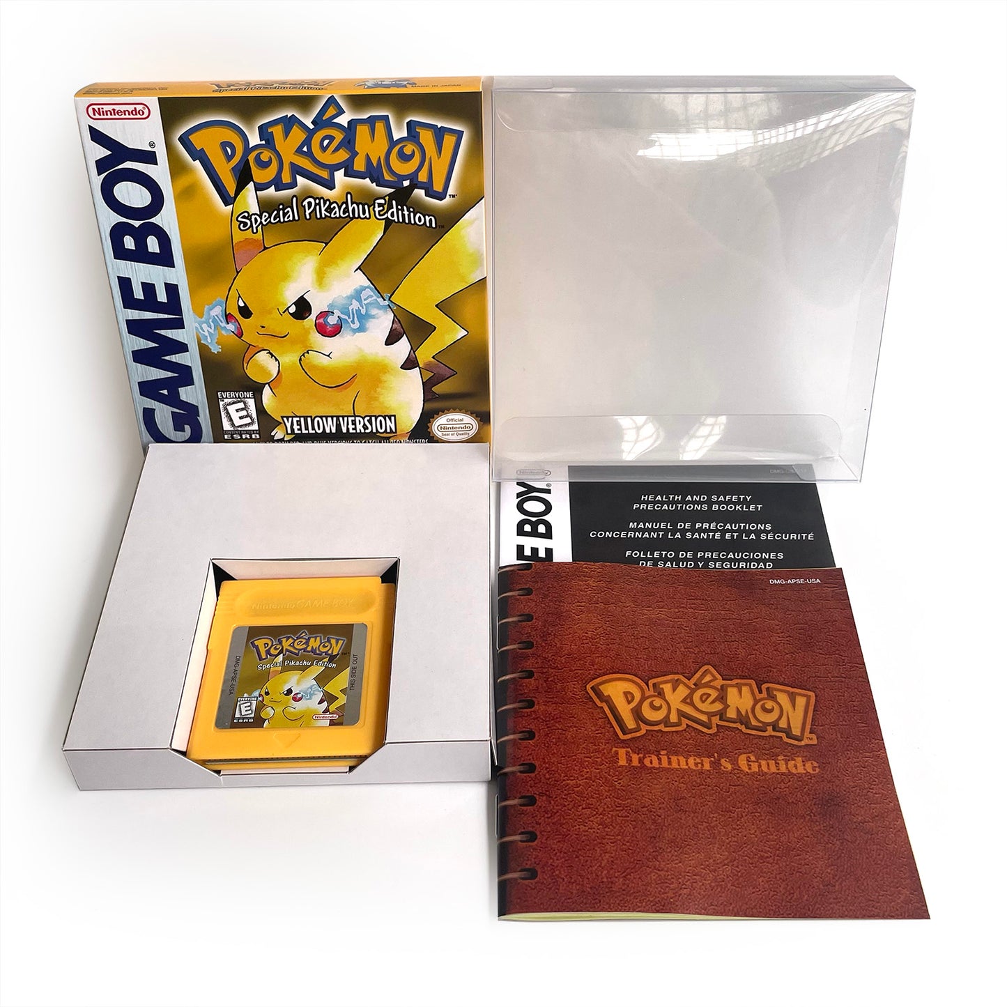 pokemon yellow version Battery save IC save Manual cartridge with tray box for gbc game boy color