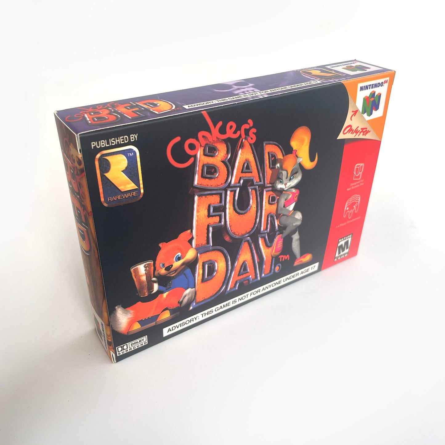 Conkers game cartridge with tray box for N64 Nintendo 64