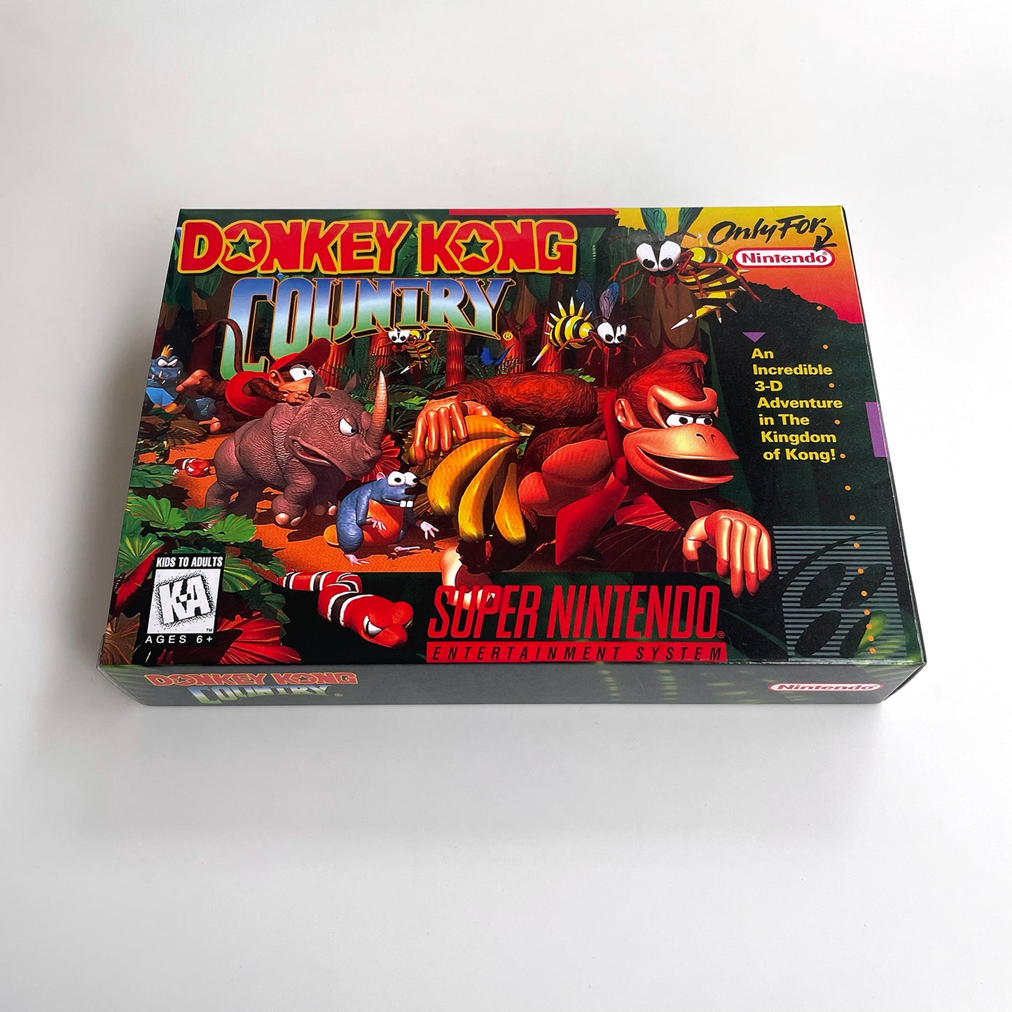 donkey kong country 1 USA cartridge with tray box manual for SNES super nintendo entertainment system