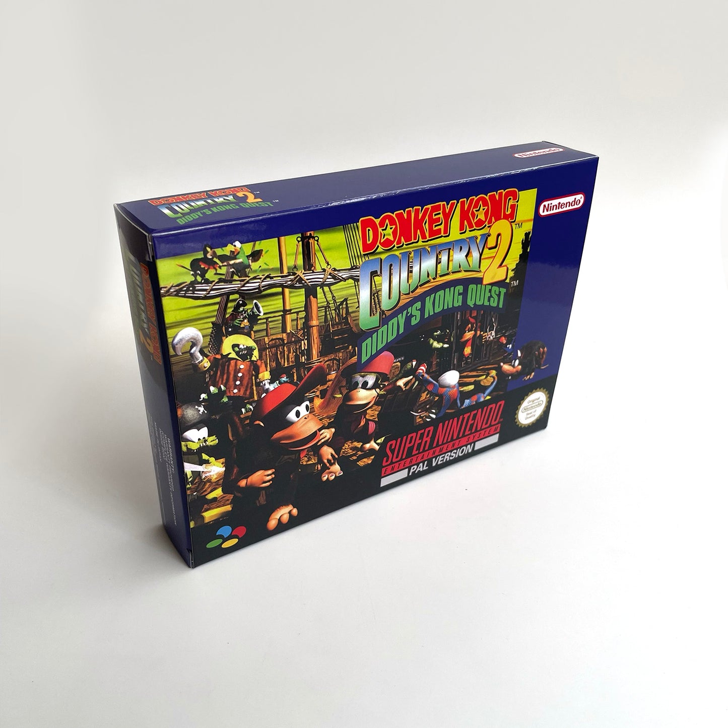 donkey kong country 2 EUR cartridge with tray box manual for SNES super nintendo entertainment system