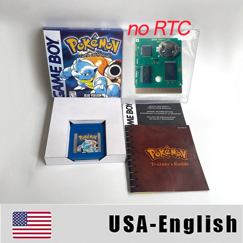 USA / NTSC Sealed NO RTC pokemon blue version Battery save IC save Manual cartridge with tray box for gbc game boy color